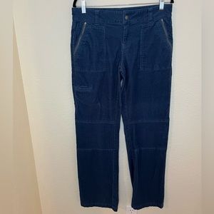 PrAna blue corduroy straight leg pants‎ size 10